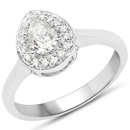 14K White Gold 0.63 Carat Genuine White Diamond Ring Bids.com