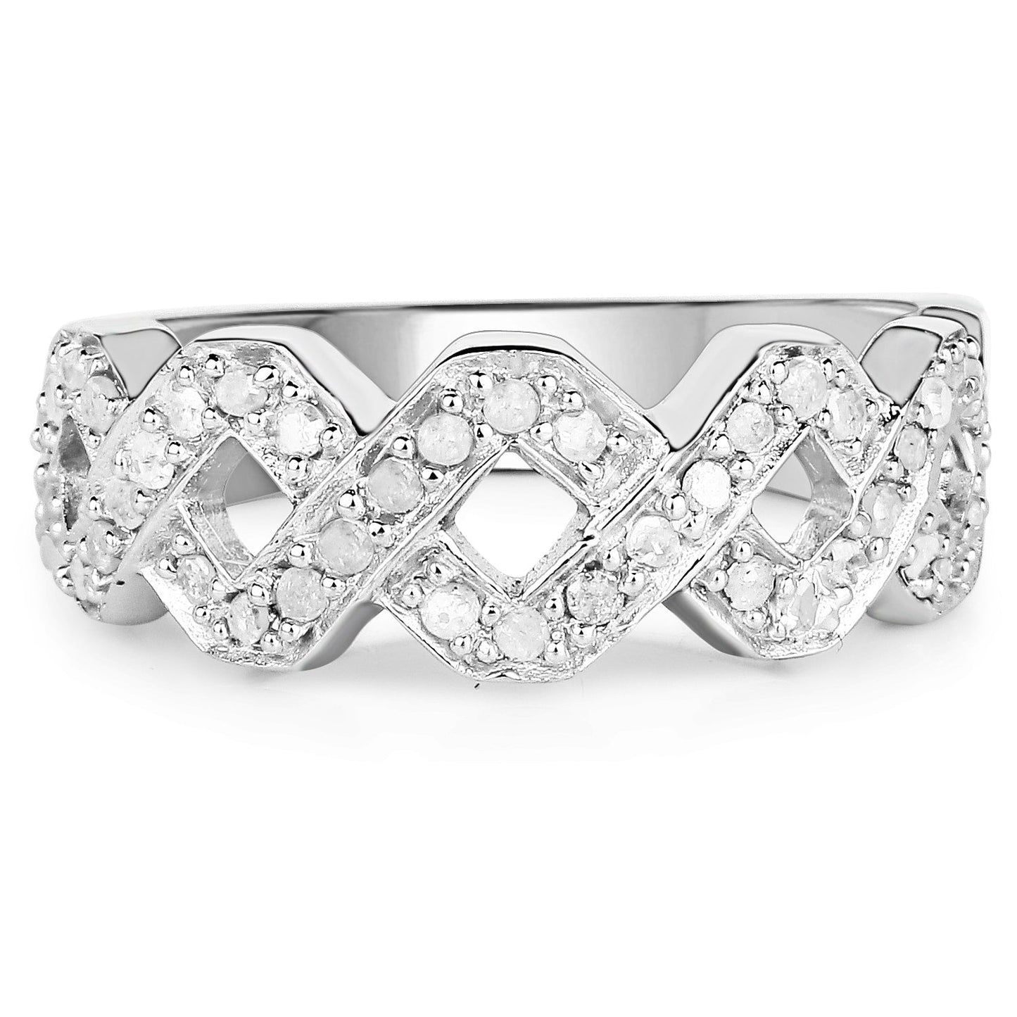 0.40 Carat Genuine White Diamond .925 Sterling Silver Ring Bids.com