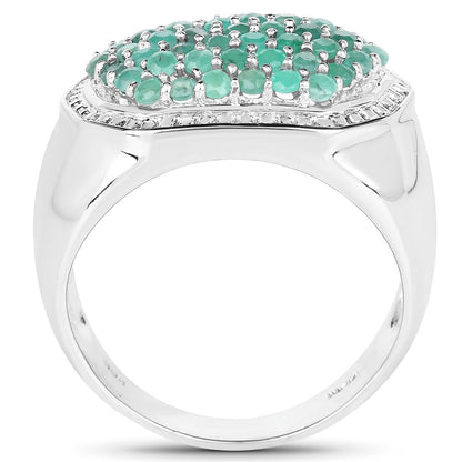 1.43 Carat Genuine Emerald .925 Sterling Silver Ring Bids.com