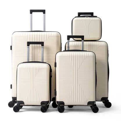 5-Piece Lightweight Luggage Set with Lock – 12/16/20/24/28 Inch DailySale