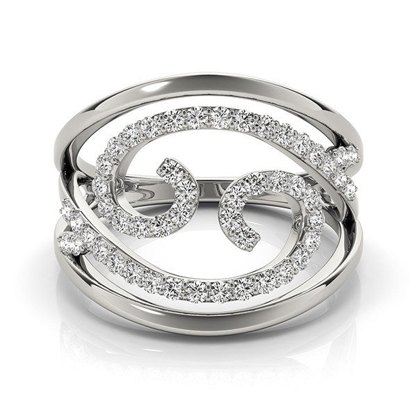 Swirl Design Diamond Ring in 14k White Gold (1/2 cttw) Bids.com
