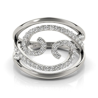 Swirl Design Diamond Ring in 14k White Gold (1/2 cttw) Bids.com