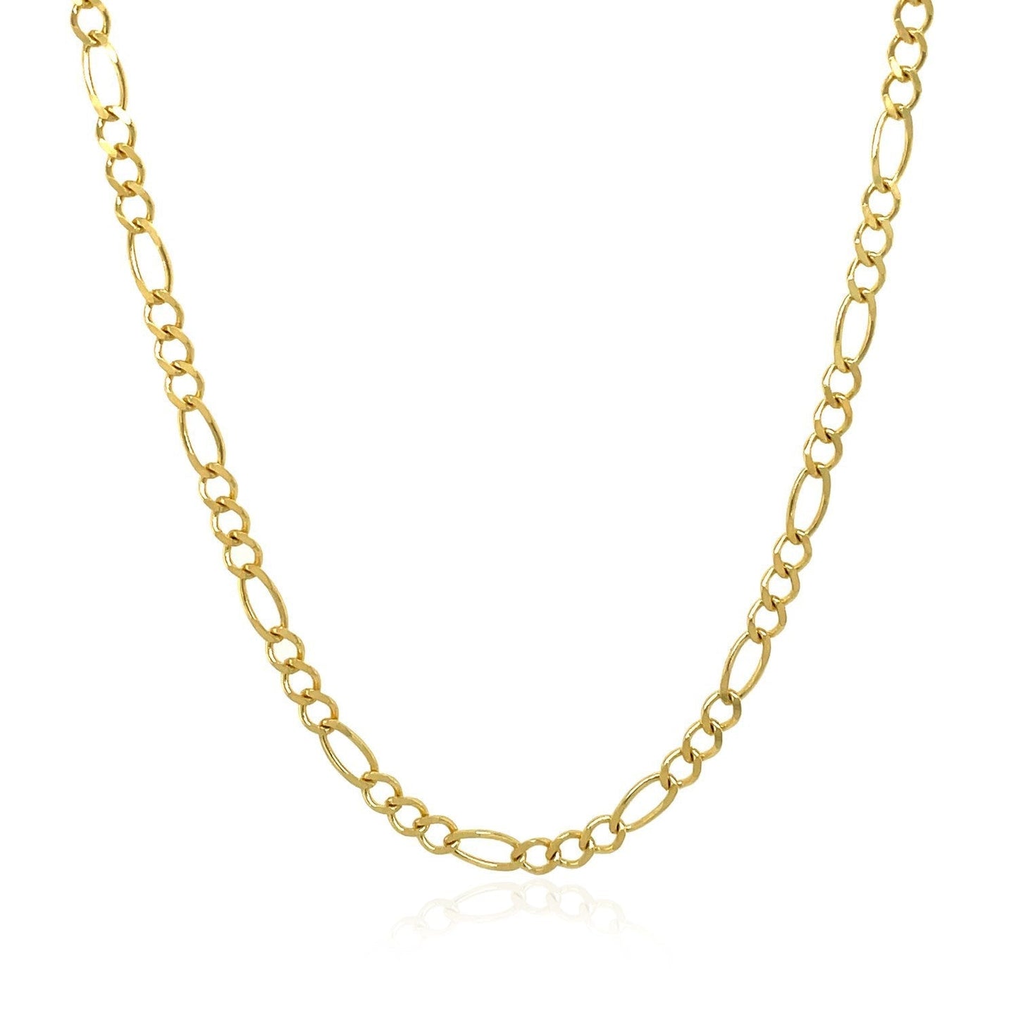3.0mm 10k Yellow Gold Solid Figaro Chain Bids.com