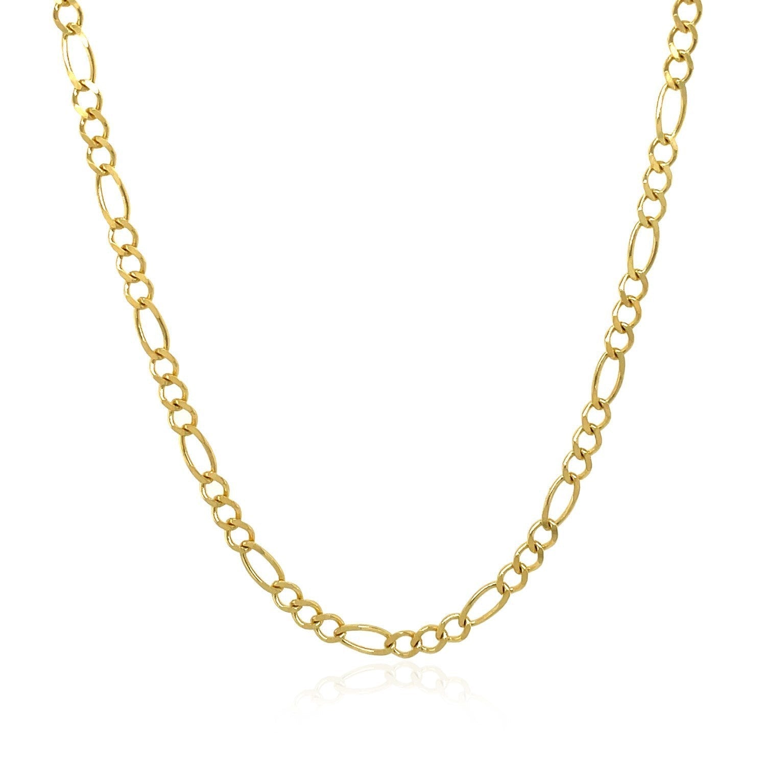 3.0mm 10k Yellow Gold Solid Figaro Chain Bids.com