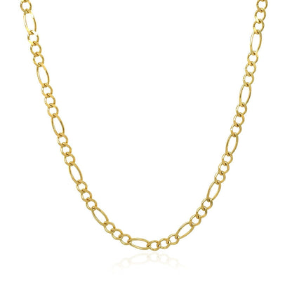 3.0mm 10k Yellow Gold Solid Figaro Chain Bids.com