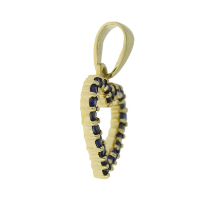 .37ct Sapphire Heart Love Pendant 10KT Yellow Gold Bids.com