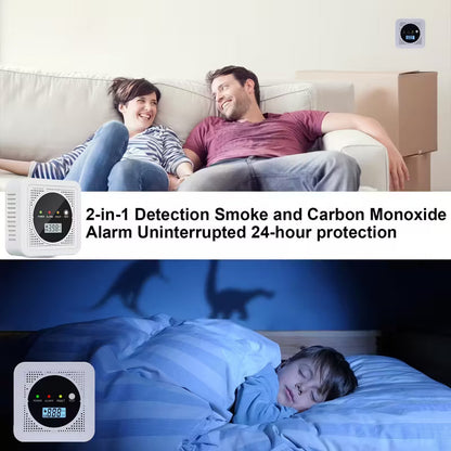 Dual Sensor Smoke & Carbon Monoxide Detector Alarm with LCD Display DailySale