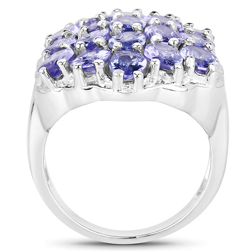 6.27 Carat Genuine Tanzanite .925 Sterling Silver Ring Bids.com