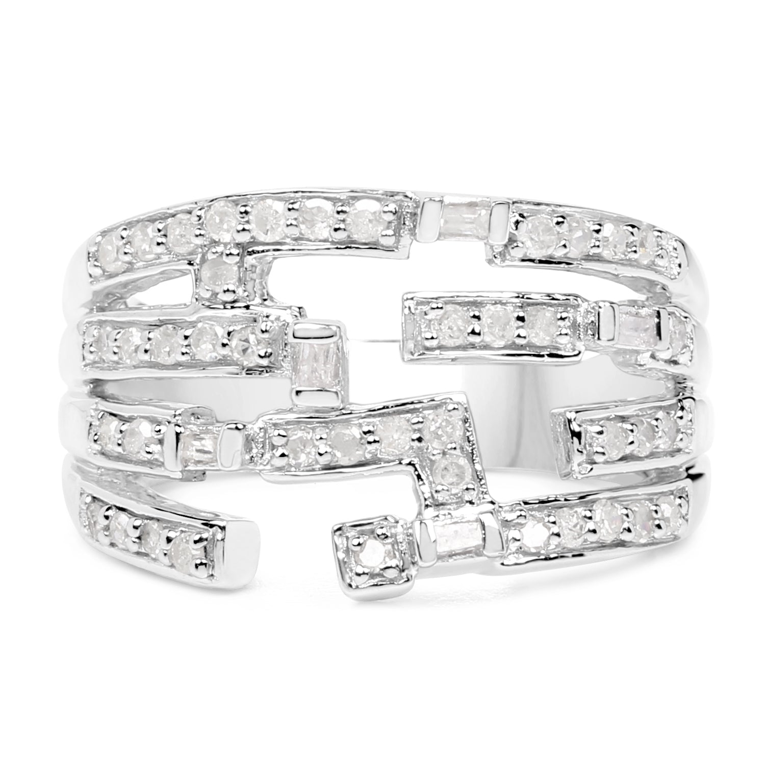 0.60 Carat Genuine White Diamond .925 Sterling Silver Ring Bids.com