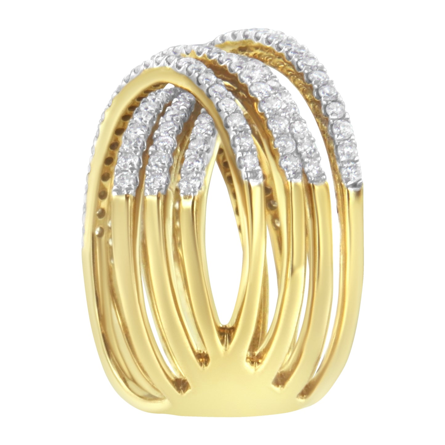 10KT Yellow Gold Diamond Bypass Ring (1 5/8 cttw, H-I Color, SI2-I1 Clarity) Bids.com