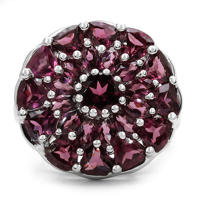 5.08 Carat Genuine Rhodolite .925 Sterling Silver Ring Bids.com