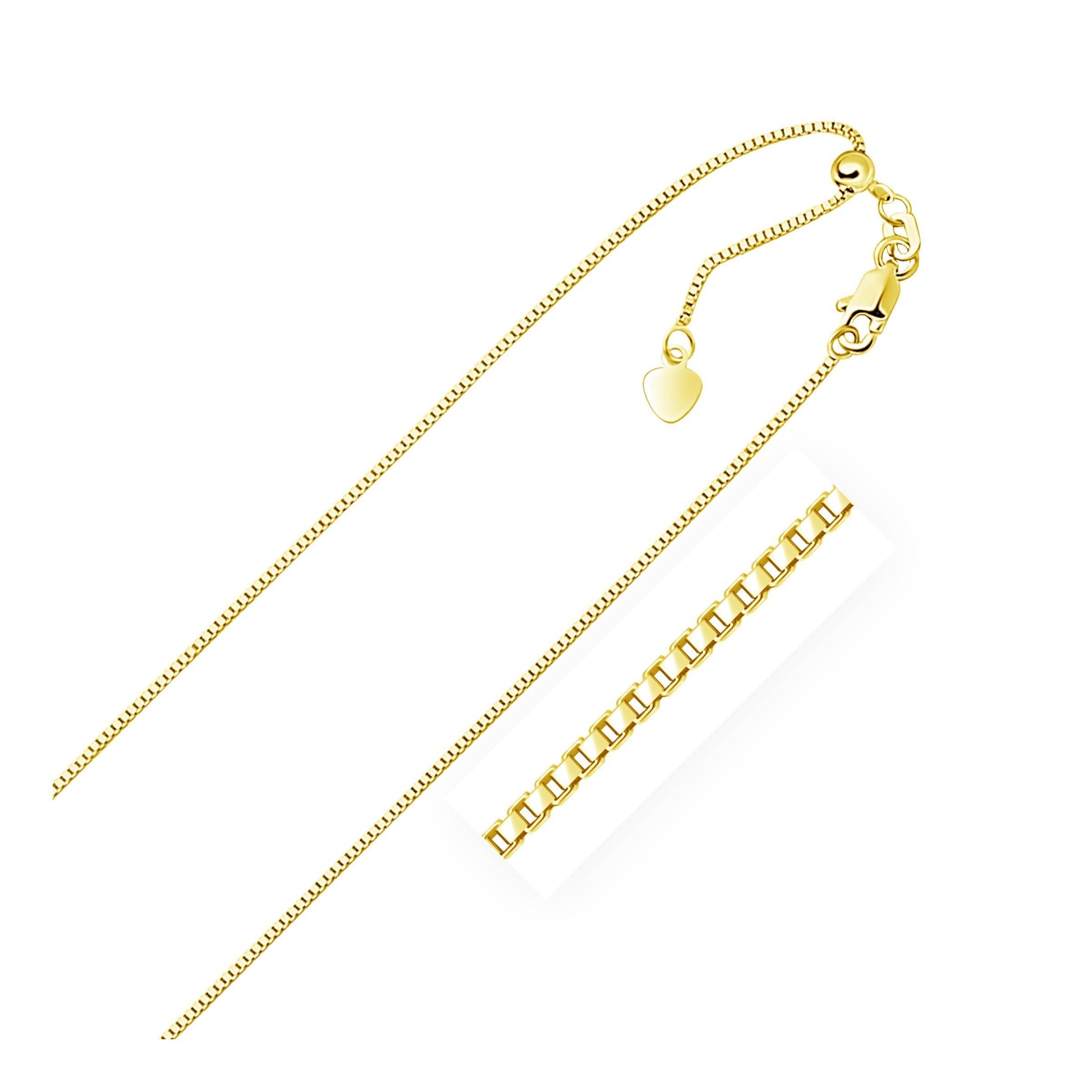 14k Yellow Gold Adjustable Box Chain 0.85mm Bids.com