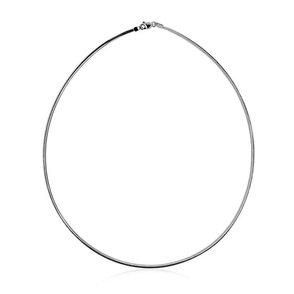 14k White Gold Classic Omega Style Chain (2 mm) Bids.com