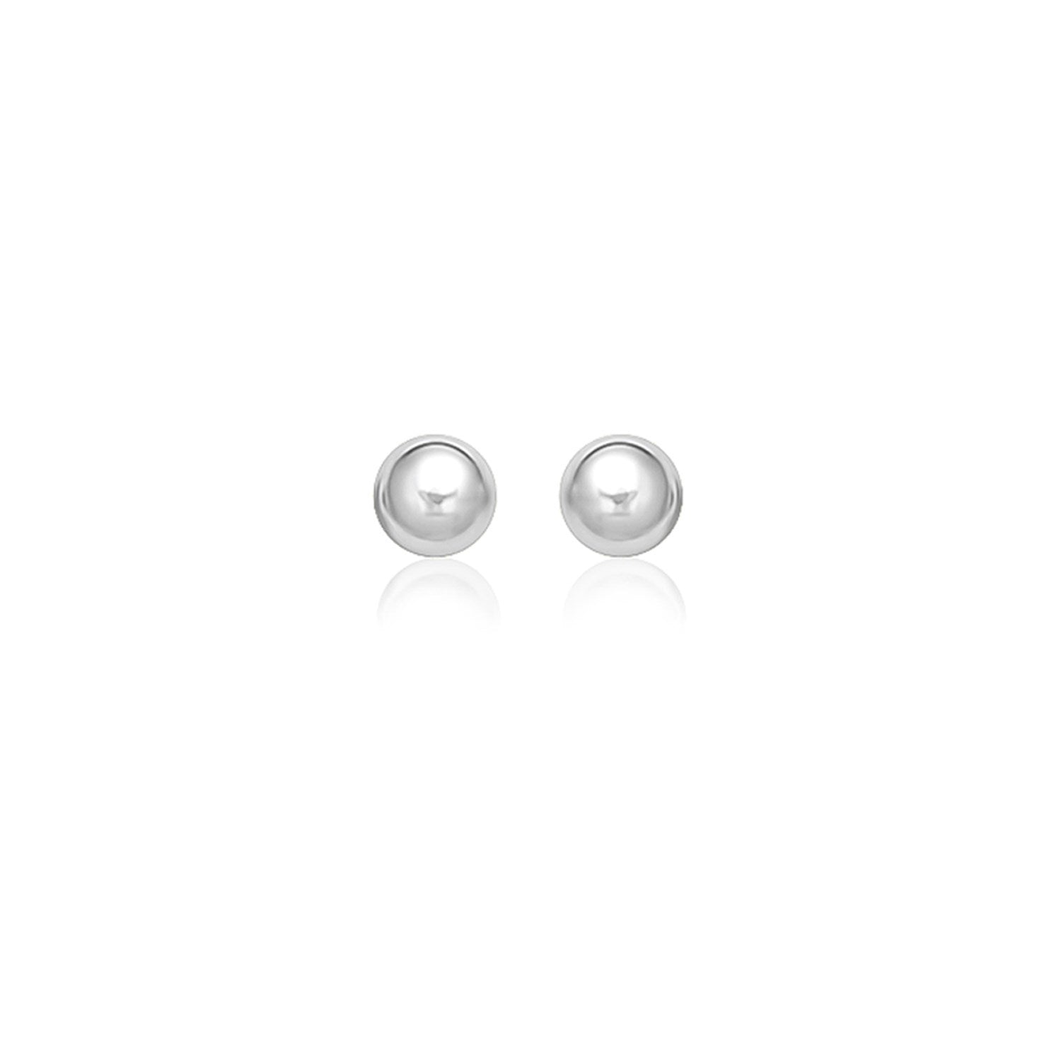 14k White Gold Classic Stud Earrings (8.0 mm) Bids.com
