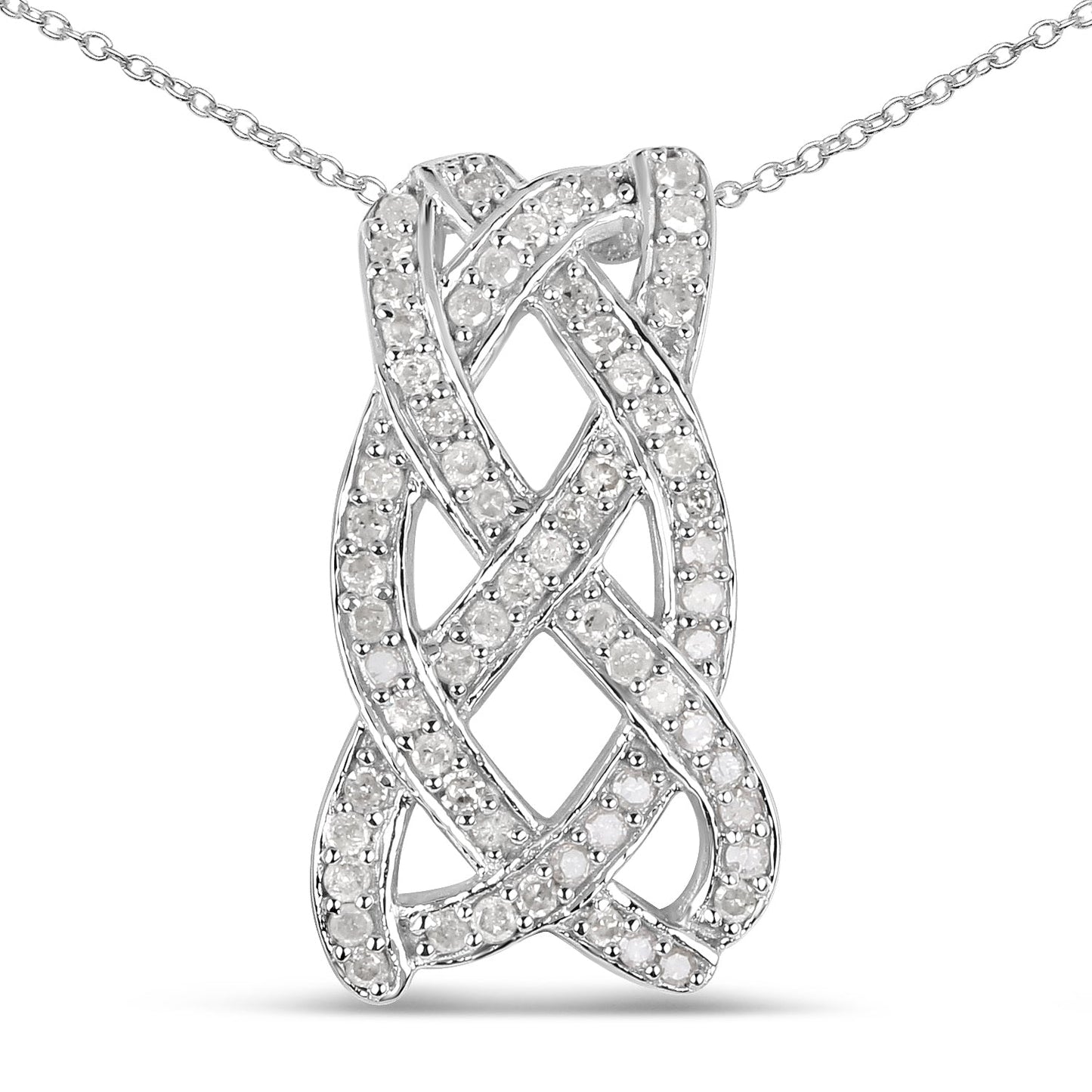 0.54 Carat Genuine White Diamond .925 Sterling Silver Pendant Bids.com