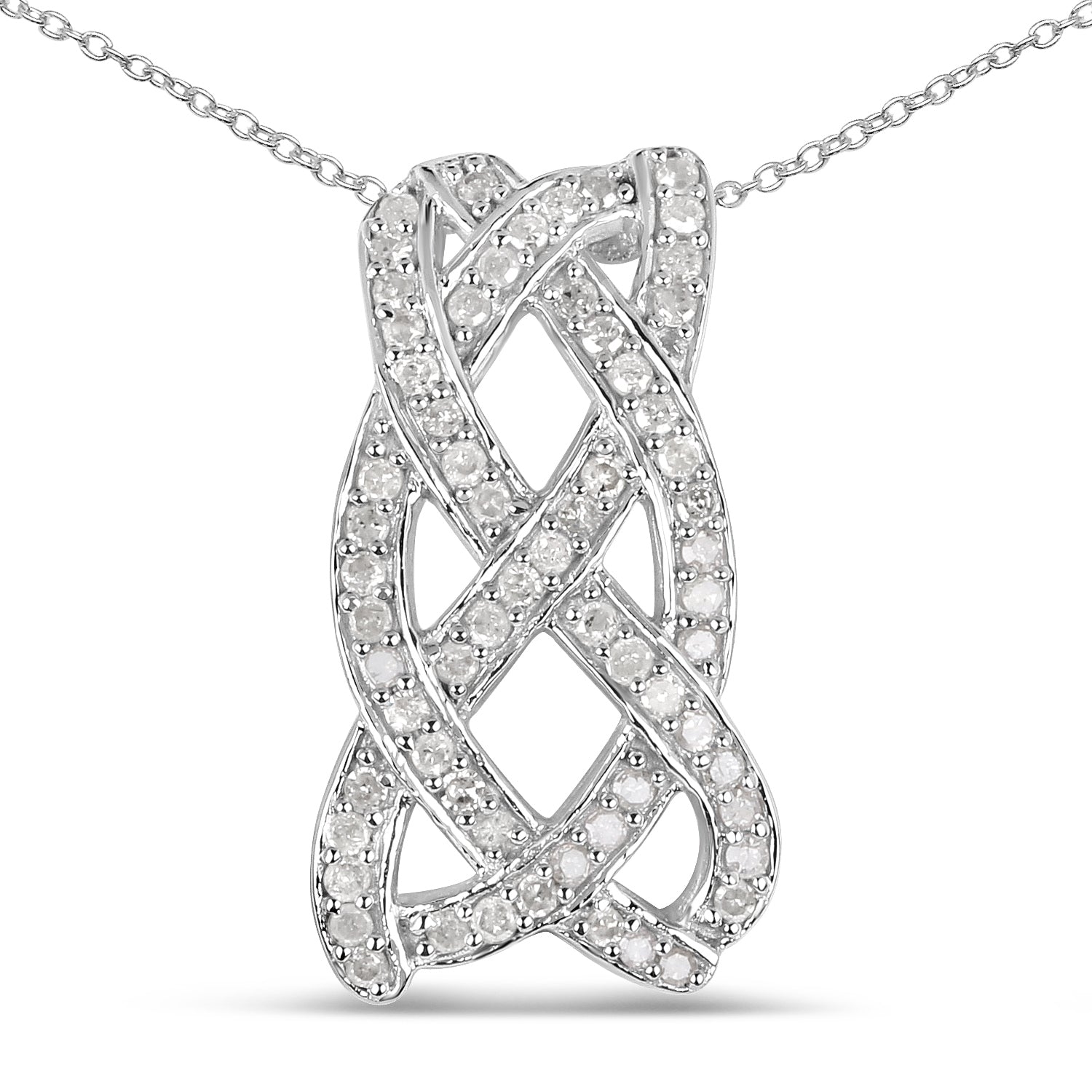 0.54 Carat Genuine White Diamond .925 Sterling Silver Pendant Bids.com