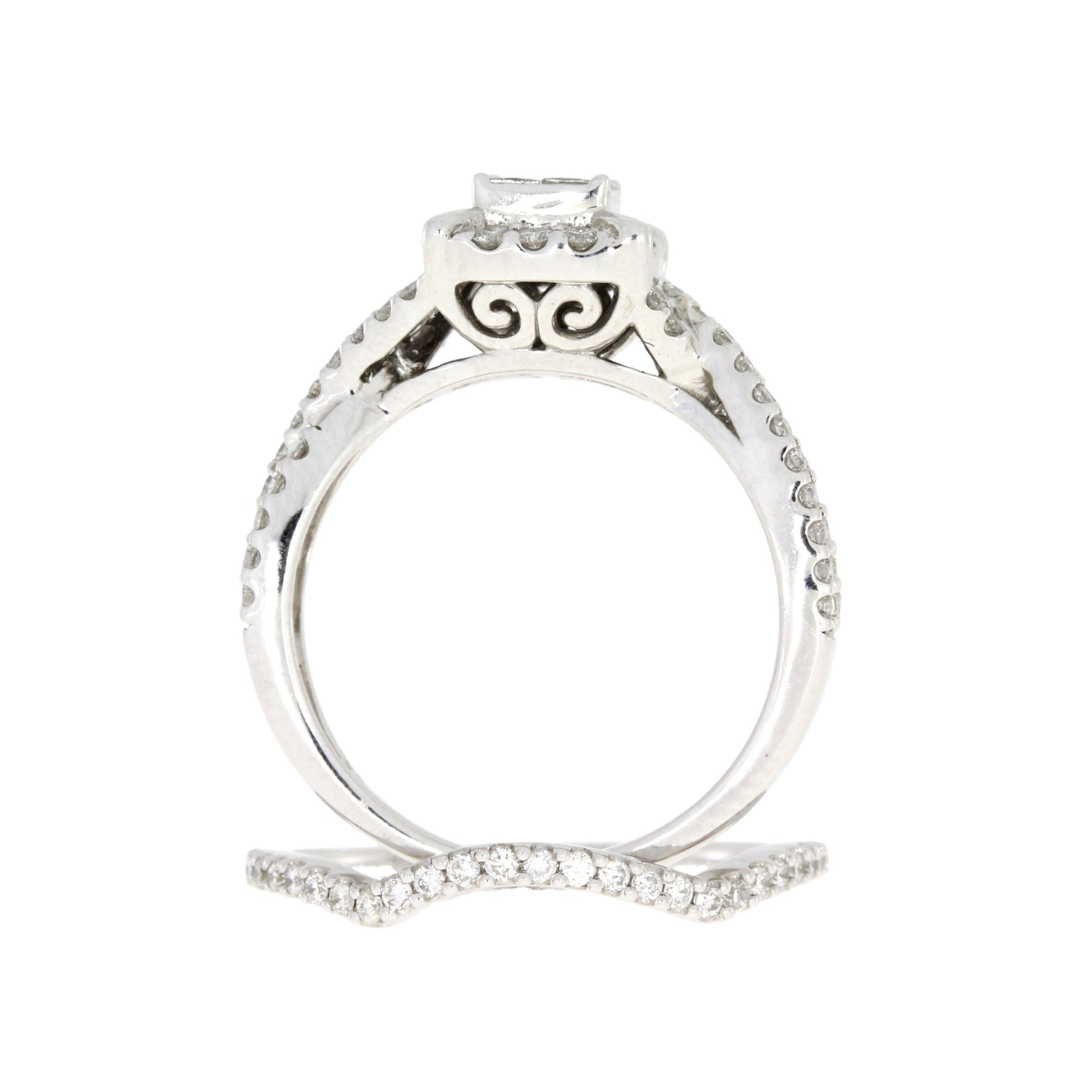 1.00ct Diamond Engagement Ring Set 10KT White Gold Bids.com