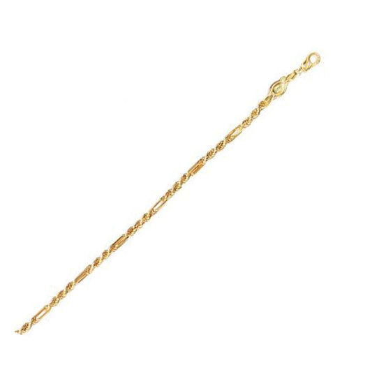 14k Yellow Gold Figa Rope Chain (3.00 mm) Bids.com