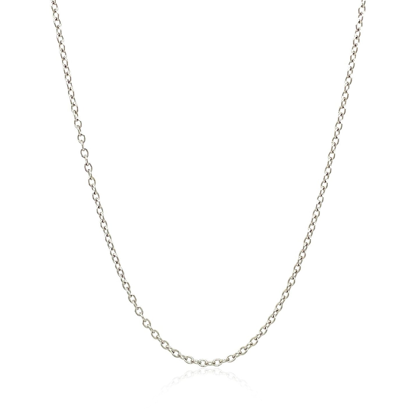 18k White Gold Round Cable Chain 1.5mm Bids.com