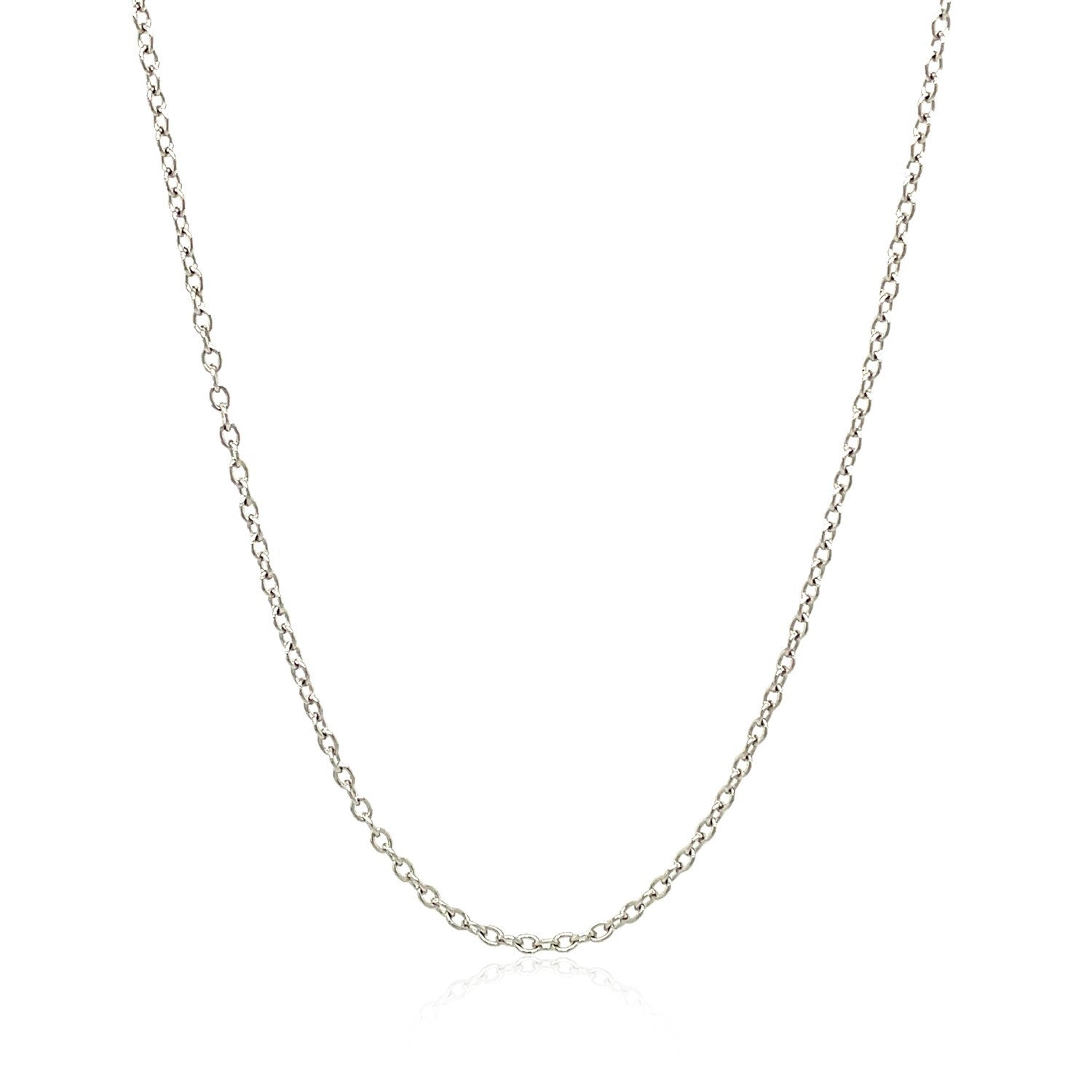 18k White Gold Round Cable Chain 1.5mm Bids.com