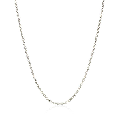 18k White Gold Round Cable Chain 1.5mm Bids.com