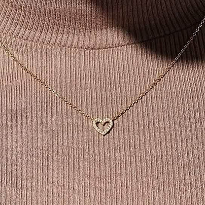 Dainty Diamond Heart Necklace Tiny Love Heart Everyday Necklace DailySale