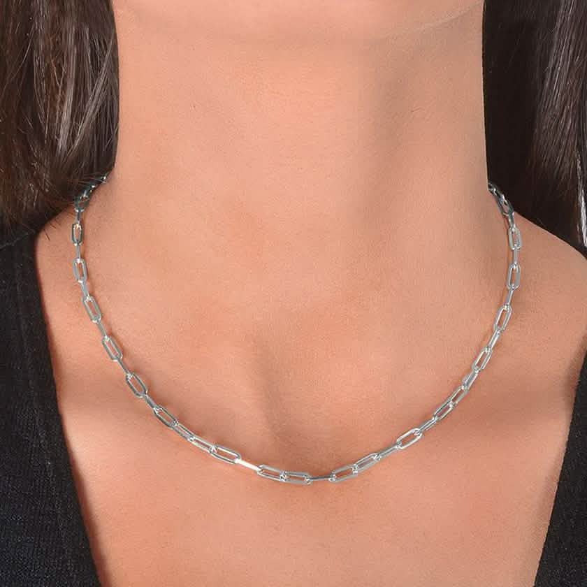 Dainty Paperclip Layering Chains in Sterling Silver DailySale