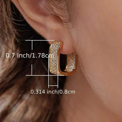 Dainty Paved CZ Hoop Earrings 18k Gold Plated Ear Jewelry DailySale