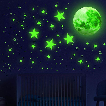 Dark Star Glow and Moon Wall Sticker DailySale