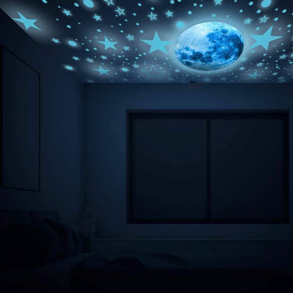 Dark Star Glow and Moon Wall Sticker DailySale