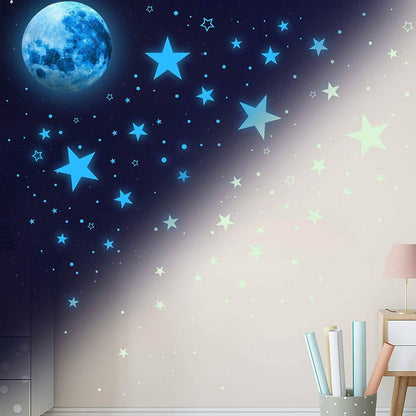 Dark Star Glow and Moon Wall Sticker DailySale