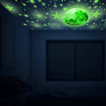 Dark Star Glow and Moon Wall Sticker DailySale