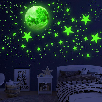 Dark Star Glow and Moon Wall Sticker DailySale