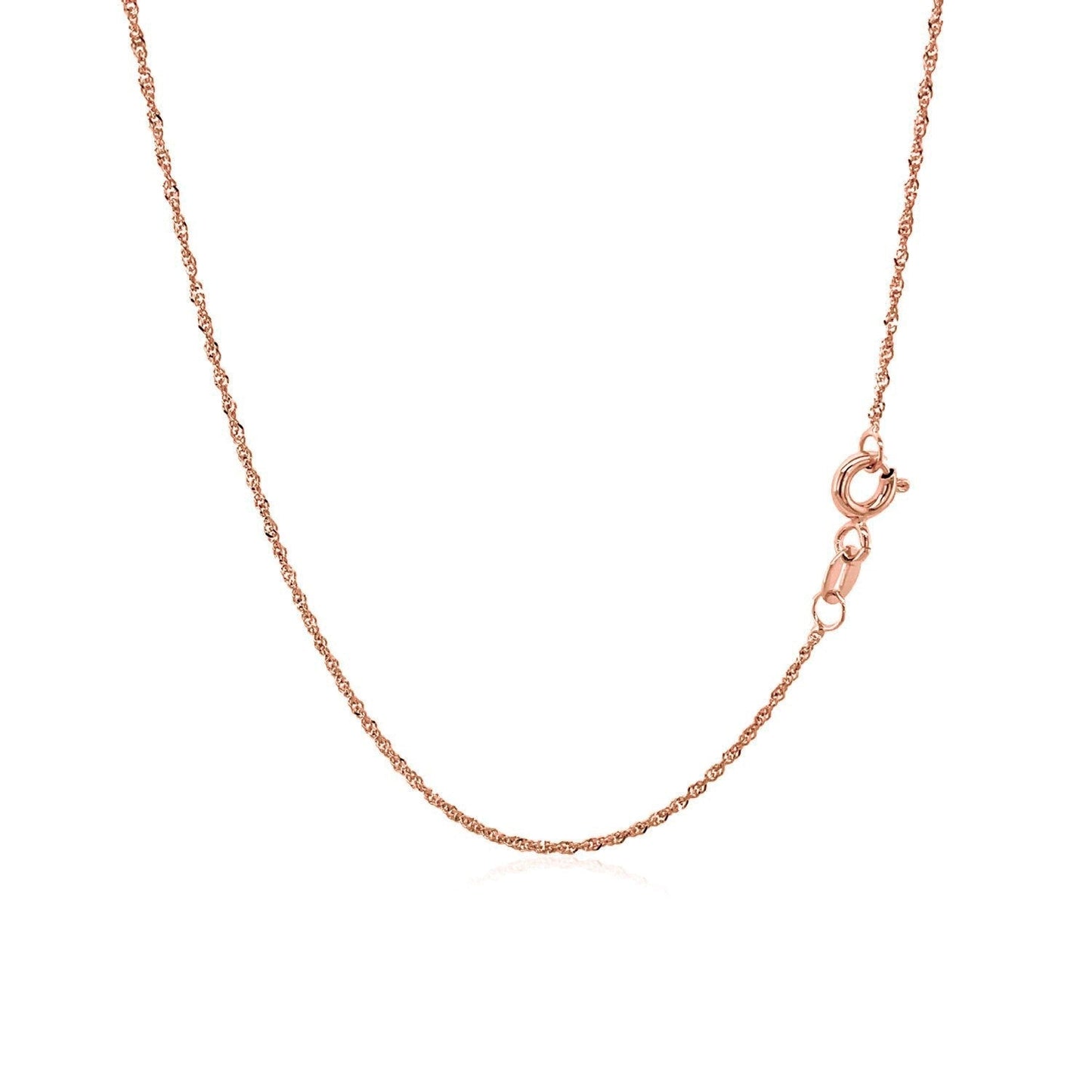 14k Rose Gold Singapore Chain 1.0mm Bids.com