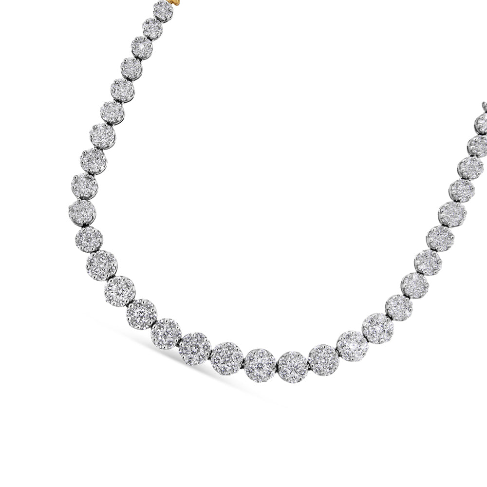 IGI Certified 14K Yellow Gold 14 3/4 cttw Pave Set Round-Cut Diamond Riviera Necklace (F-G Color, S2-I1 Clarity) Bids.com
