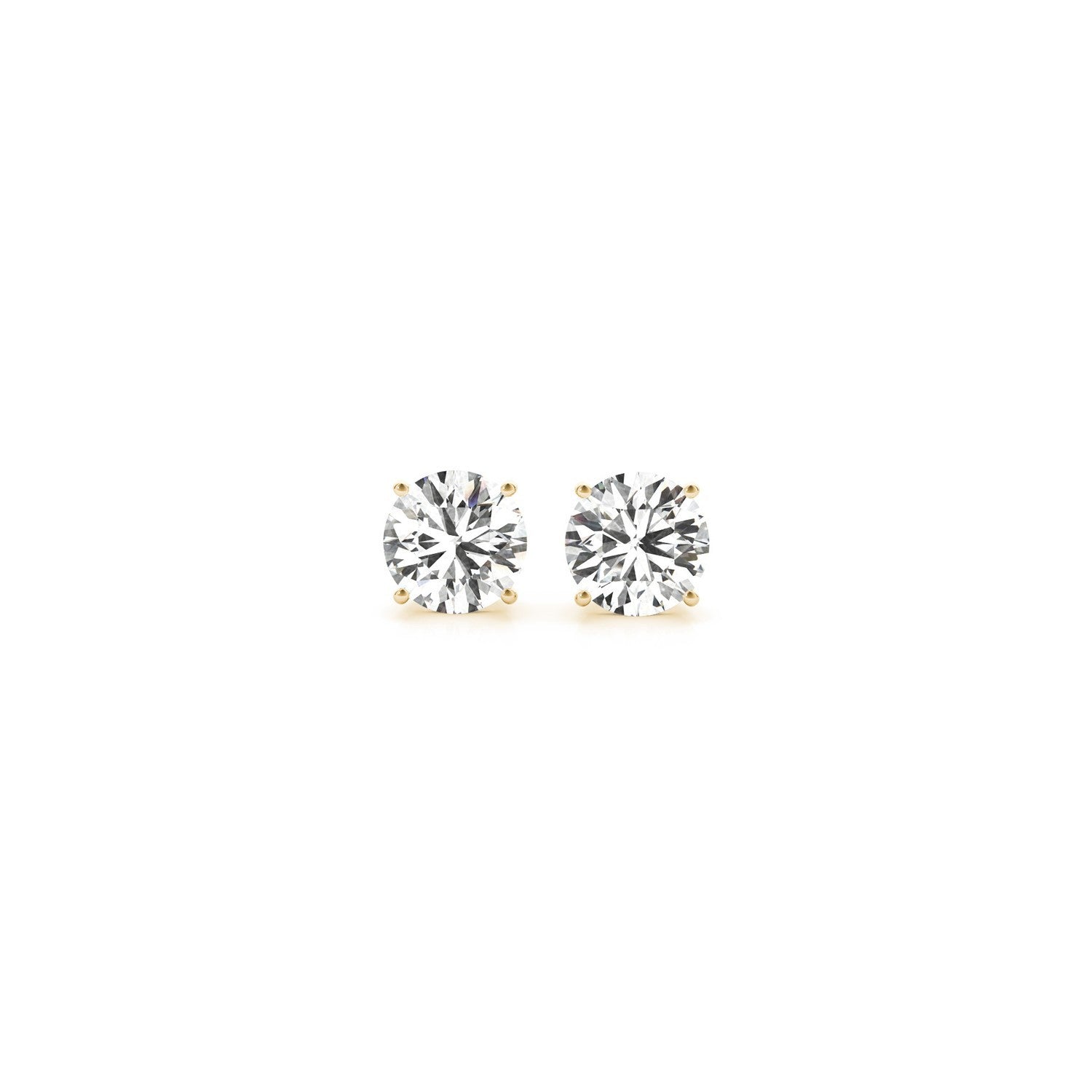 1 cttw Certified IGI Lab Grown Round Diamond Stud Earrings 14k Yellow Gold (G/VS2) Bids.com
