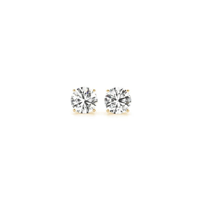 1 cttw Certified IGI Lab Grown Round Diamond Stud Earrings 14k Yellow Gold (G/VS2) Bids.com