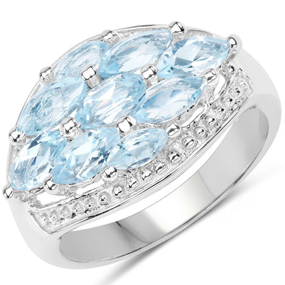 2.50 Carat Genuine  Blue Topaz .925 Sterling Silver Ring Bids.com