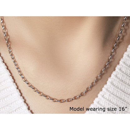 3.2mm 14k White Gold Oval Rolo Chain Bids.com