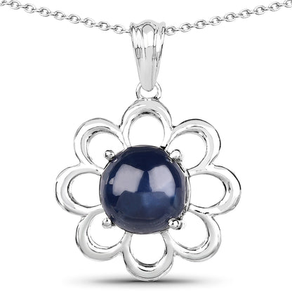4.65 Carat Genuine Blue Sapphire .925 Sterling Silver Pendant Bids.com
