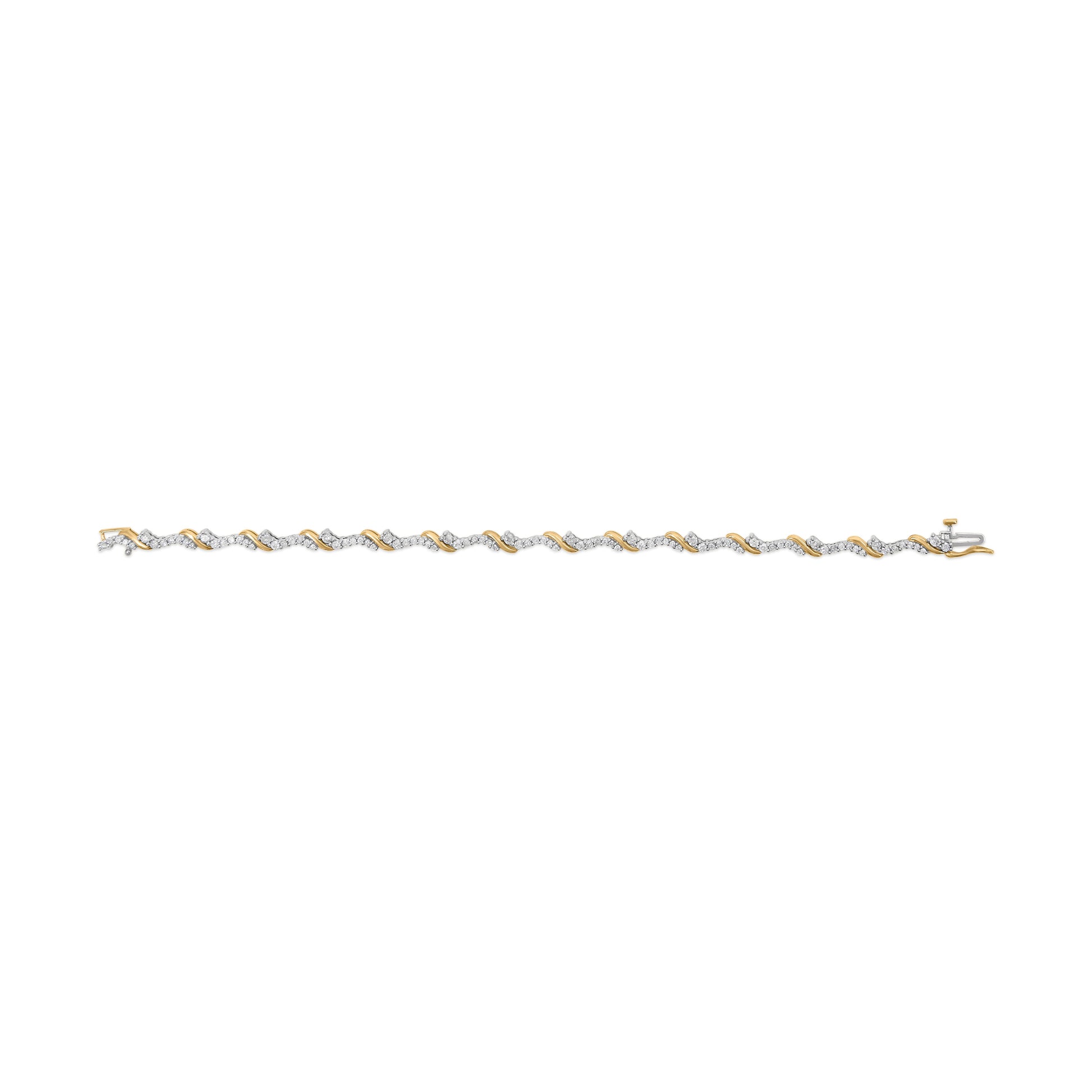 10K Yellow and White Gold 2.00 Cttw Diamond "S" Link 7" Bracelet (H-I Color, I2-I3 Clarity) Bids.com
