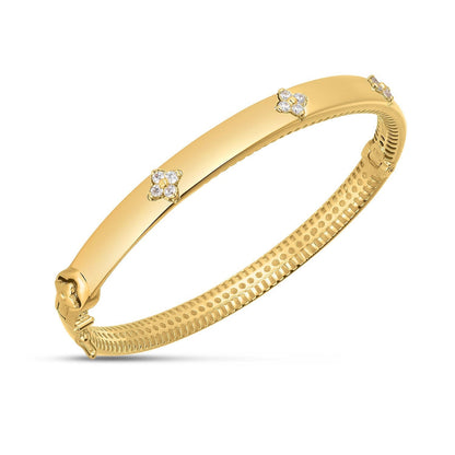 14k Yellow Gold Trilogy Diamond Bangle (5.40 mm) Bids.com