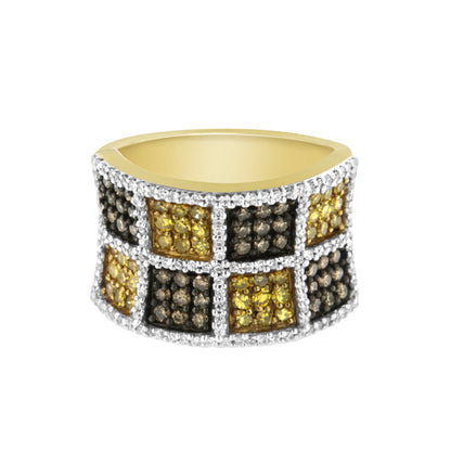 14KT Yellow Gold Champagne, Yellow and Round Diamond Band Ring (1 1/2 cttw, H-I Color, I1-I2 Clarity) Bids.com