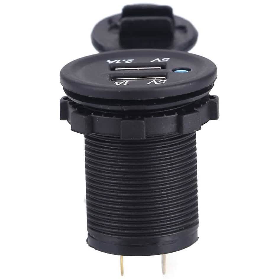 DC 5V 3.1A Dual USB Charger Socket Waterproof Power Outlet with Blue LED DailySale