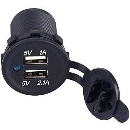 DC 5V 3.1A Dual USB Charger Socket Waterproof Power Outlet with Blue LED DailySale