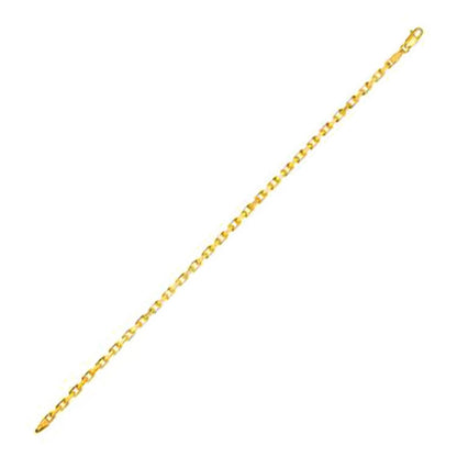 14k Yellow Gold French Cable Chain Bracelet  (2.50 mm) Bids.com