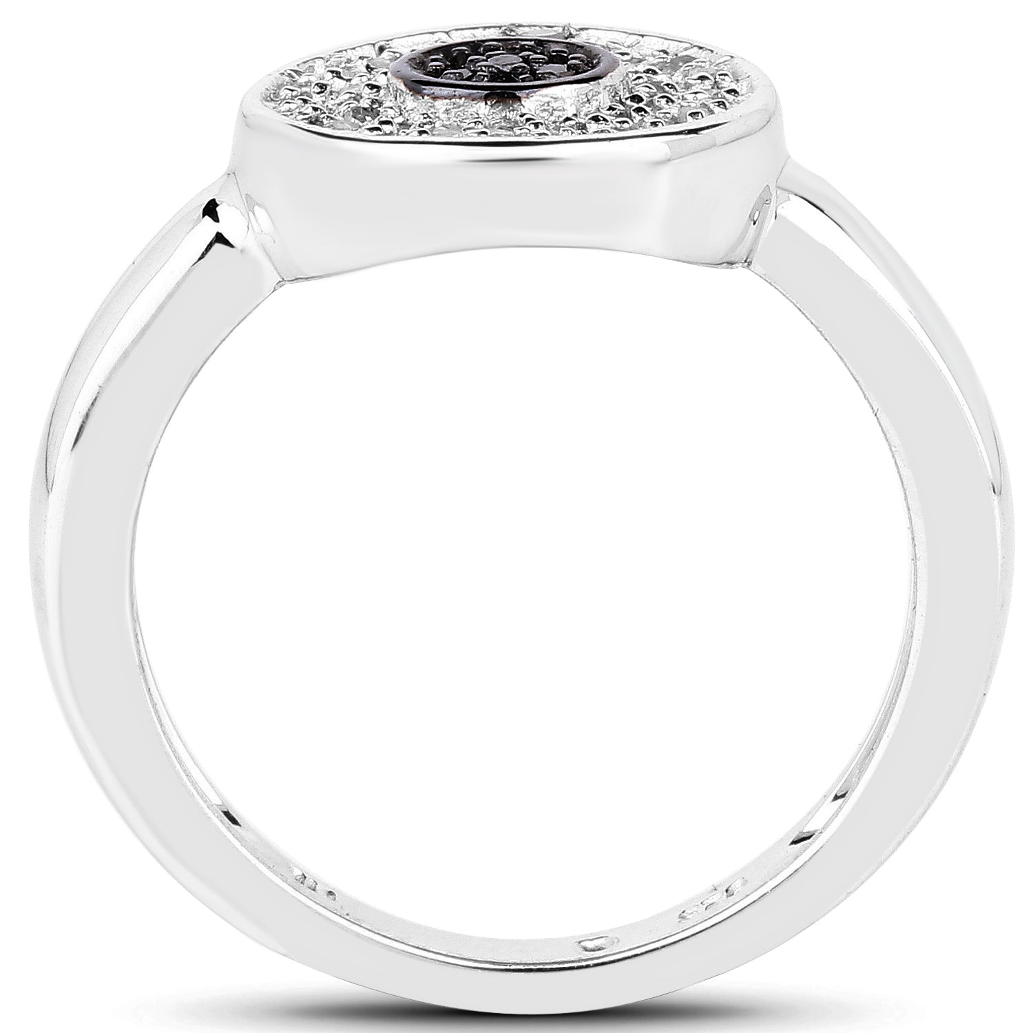 0.20 Carat Genuine Black Diamond and White Diamond .925 Sterling Silver Ring Bids.com