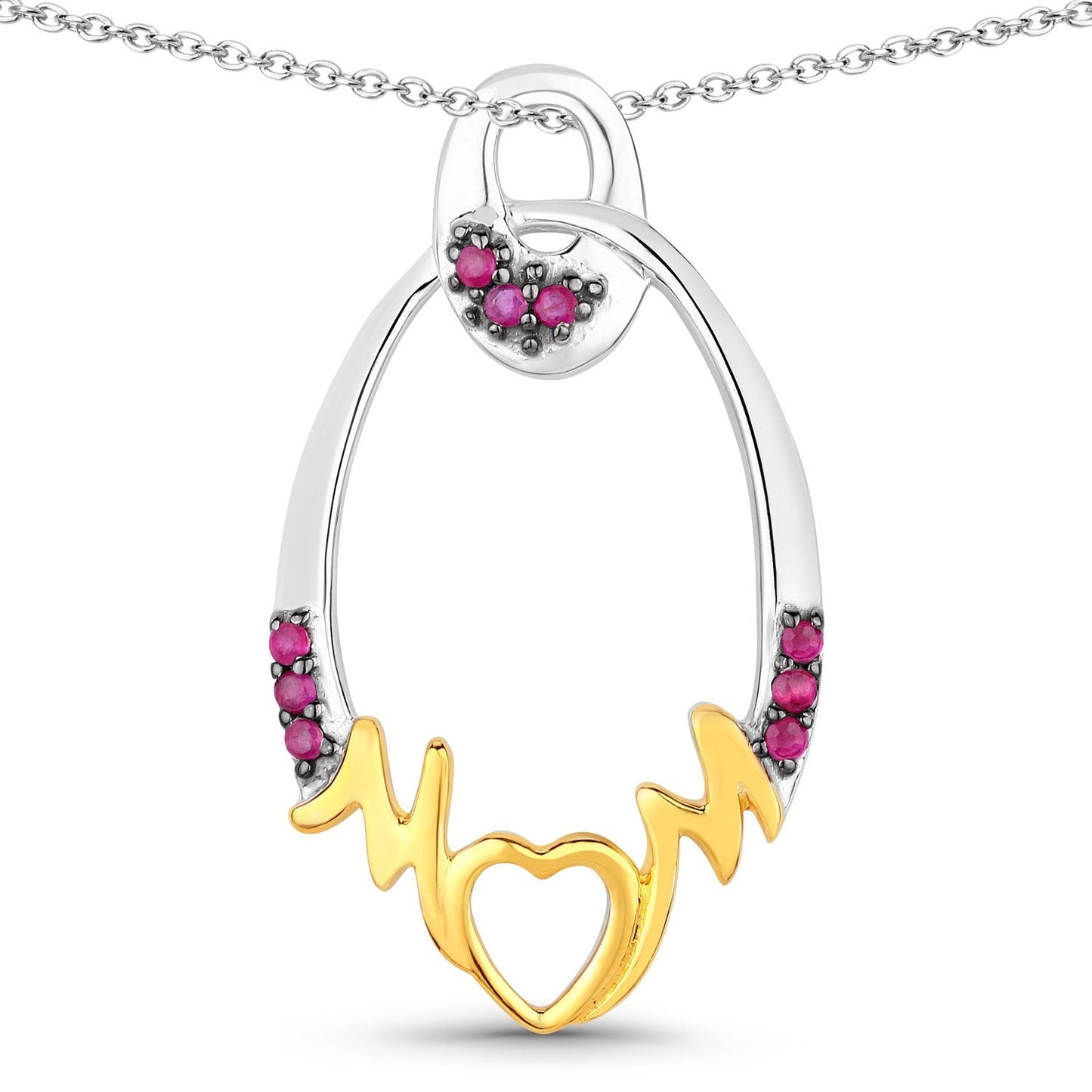 0.18 Carat Genuine Ruby .925 Sterling Silver Pendant Bids.com