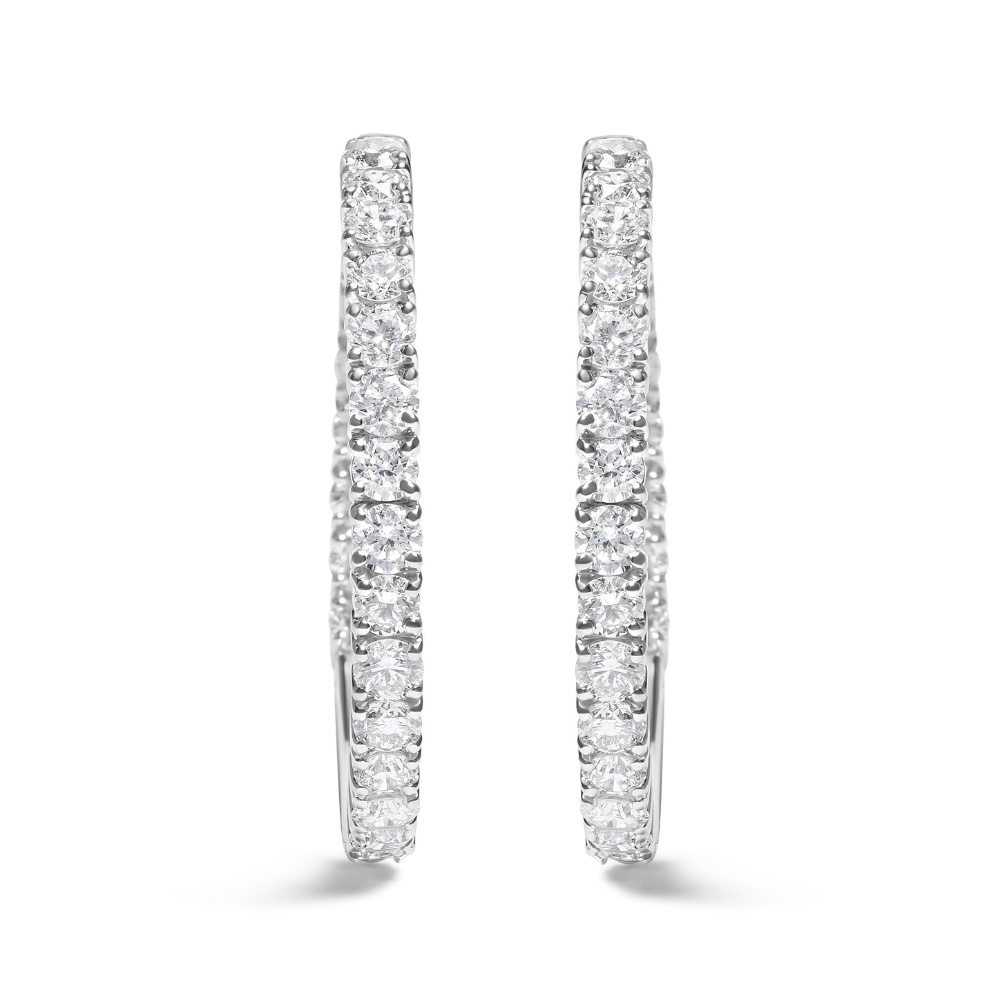 14K White Gold 5.00 Cttw Lab Grown Diamond Inside Out Hoop Earrings (F-G Color, VS1-VS2 Clarity) Bids.com