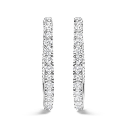 14K White Gold 5.00 Cttw Lab Grown Diamond Inside Out Hoop Earrings (F-G Color, VS1-VS2 Clarity) Bids.com